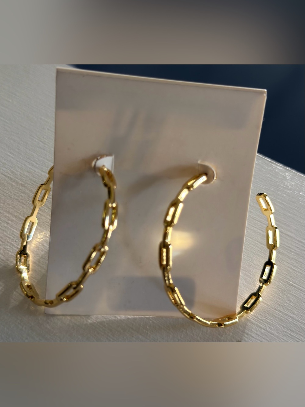 Gold Link Hoop Earrings - Women Jewelry